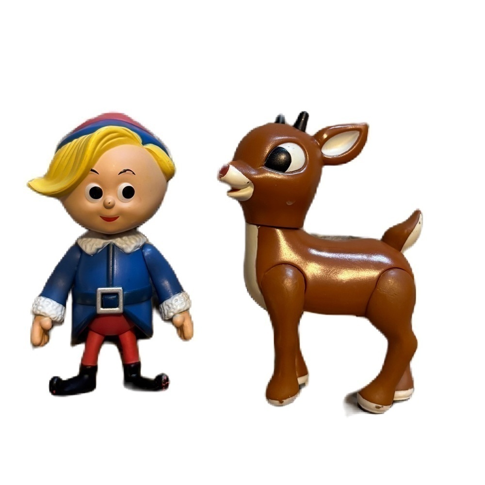 Talking Hermey Elf & Rudolph the Red Nosed Reindeer Figures 50th Anniversary